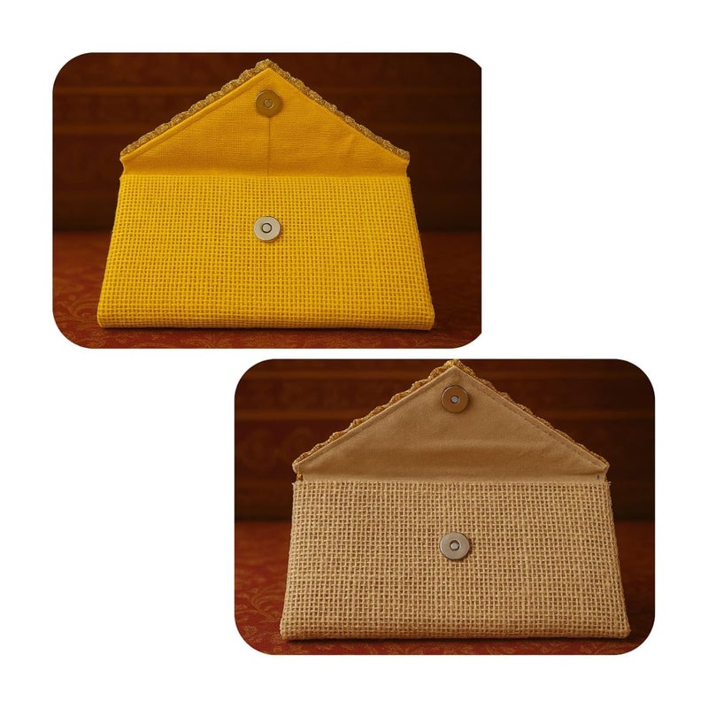 Koogly Jute Shagun Envelope for Money and Shagun Envelopes for Wedding,Birthday,Gifting For Birthdays and Functions | Multicolor|Pack of 3| - Image 5