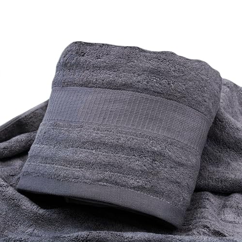 Mush Ultra Soft & Super Absorbent | 600 GSM Bamboo Bath Towel Set | 29 X 59 Inches (Space Grey) - Image 1