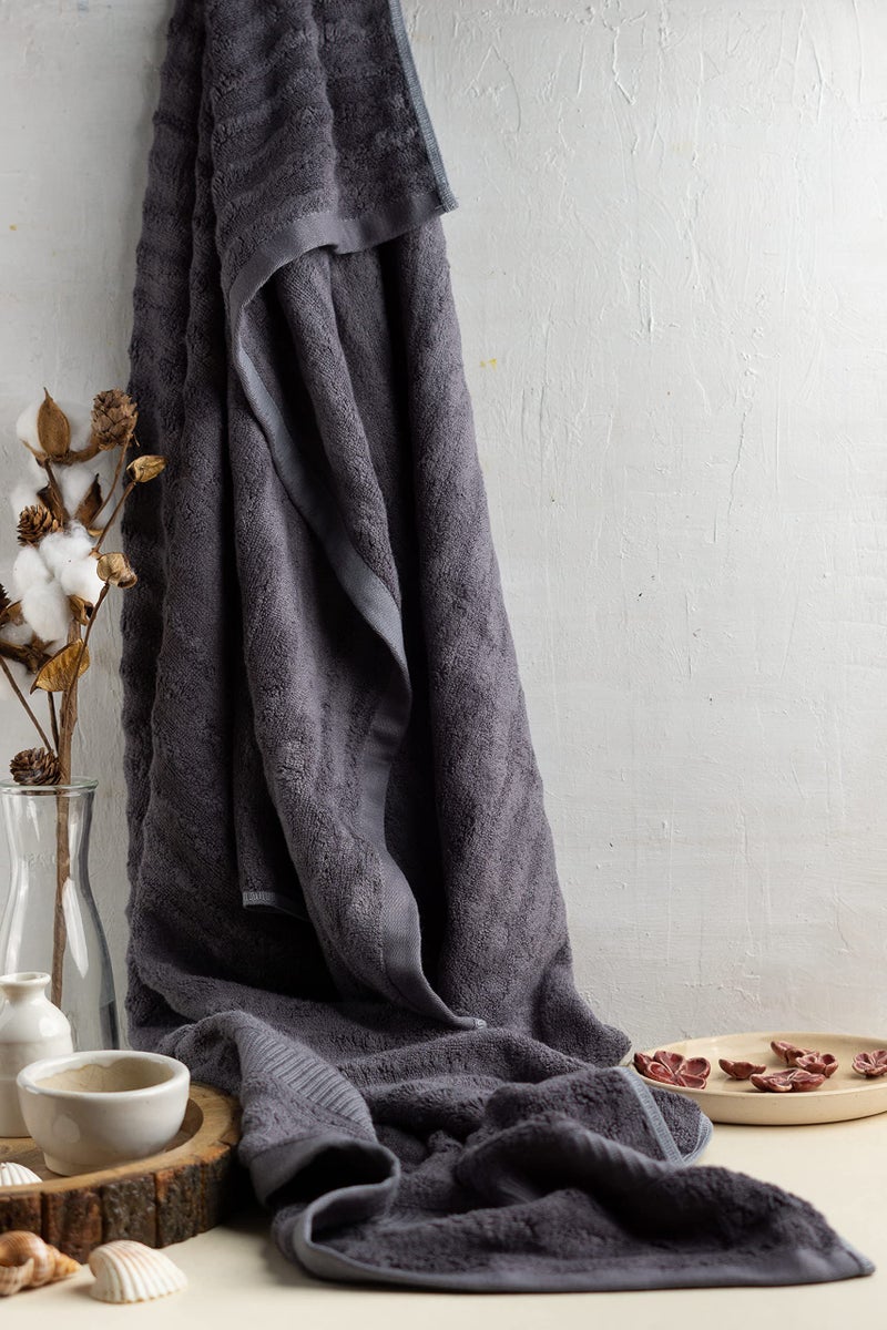 Mush Ultra Soft & Super Absorbent | 600 GSM Bamboo Bath Towel Set | 29 X 59 Inches (Space Grey) - Image 4