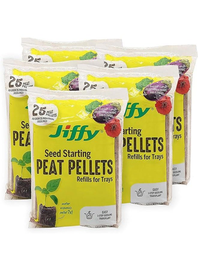 Jiffy حبوب بدء النباتات - حبيبات الخث العضوي المدمجة لشتلات النباتات - 42 مم، 5 عبوات - Image 1