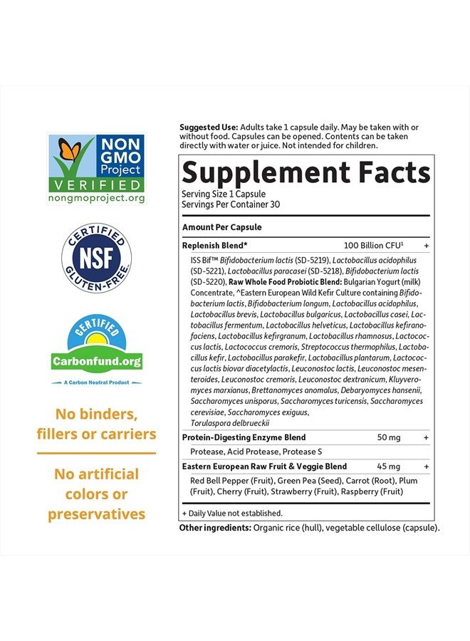 Garden of Life Raw Probiotics for Women and Men Ultimate Care 100 Billion CFU Shelf Stable Non Refrigerated Probiotic Supplement for Adults, Clinically Studied Strains, Digestive Enzymes, 30 Capsules - Image 5