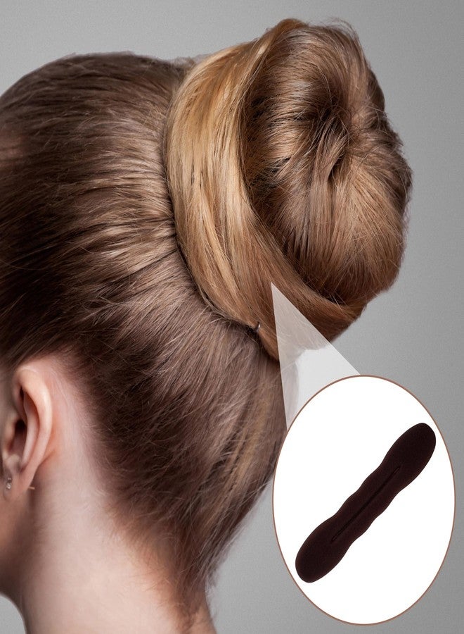 Lekgavd 3 PCS Hair Bun Maker, Large Size Sponge Hair Updo Shaper for Women, Classic Hair Clip Ties, Hairstyle Accessories for Long, Curly, Straight Hair - Brown - Image 4