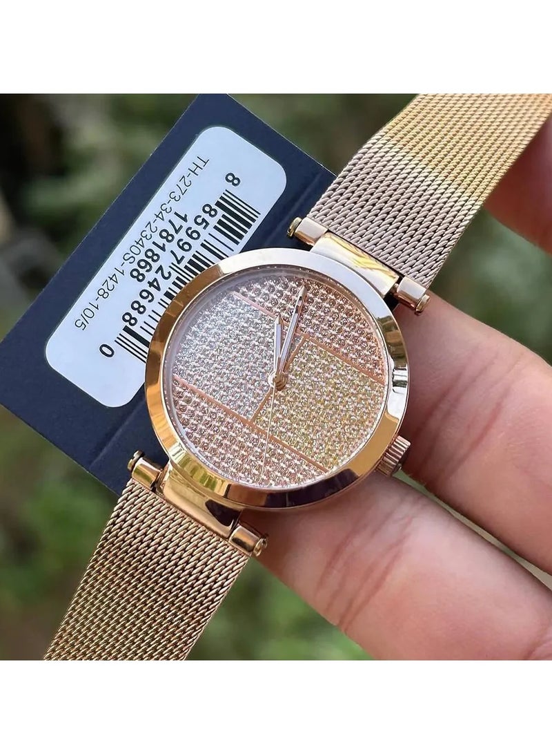 Tommy Hilfiger Women's Rose Gold Dial Stainless Steel Band Watch - 1781868 - Image 2