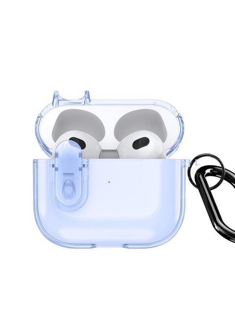 Case Cover For AirPods 3 DUX DUCIS PECL Series Split Transparent Earphone Case with Hook Blue