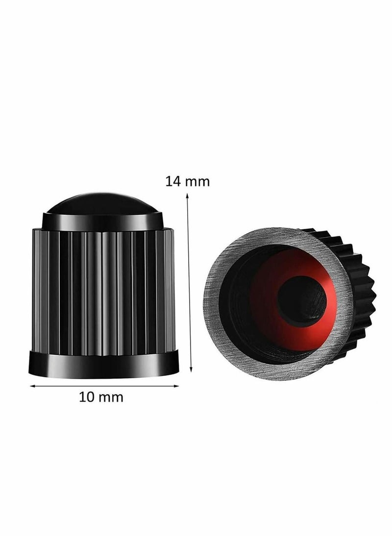 Excefore 8 Pcs Tyre Valve Caps, Plastic Tyre Valve Caps for Schrader Valve, Universal Size Tyre Stem Dust Caps, Wheel Caps for Bicycle, Motorbike, Cars, SUVs and Trucks (Black)  - Image 5
