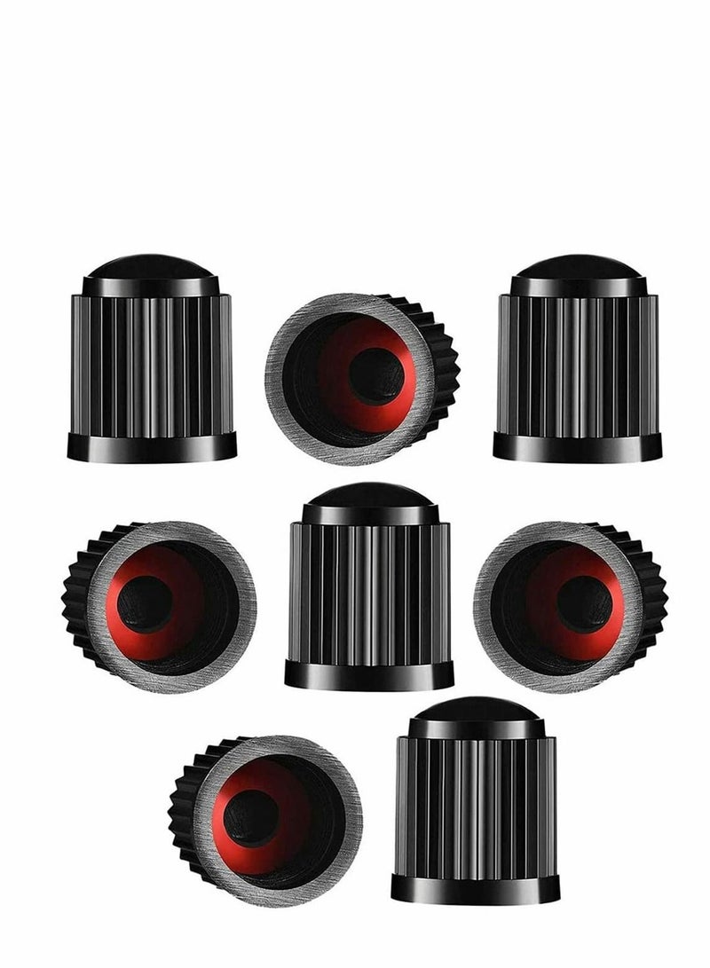 Excefore 8 Pcs Tyre Valve Caps, Plastic Tyre Valve Caps for Schrader Valve, Universal Size Tyre Stem Dust Caps, Wheel Caps for Bicycle, Motorbike, Cars, SUVs and Trucks (Black)  - Image 1