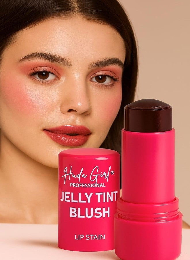 HUDA GIRL PINK Jelly Blush Tint - Hydrating & Lightweight Cream Blush for Cheeks & Lips, Long-Lasting, Blendable Matte Finish Multipurpose Blush Stick for Women (PINK) - Image 4