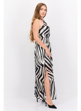 LIPSY Women Abstract Print Maxi Dress, Black  - Image 3