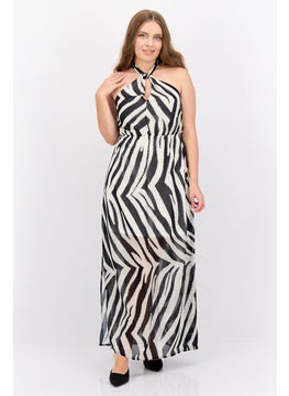 LIPSY Women Abstract Print Maxi Dress, Black  - Image 1