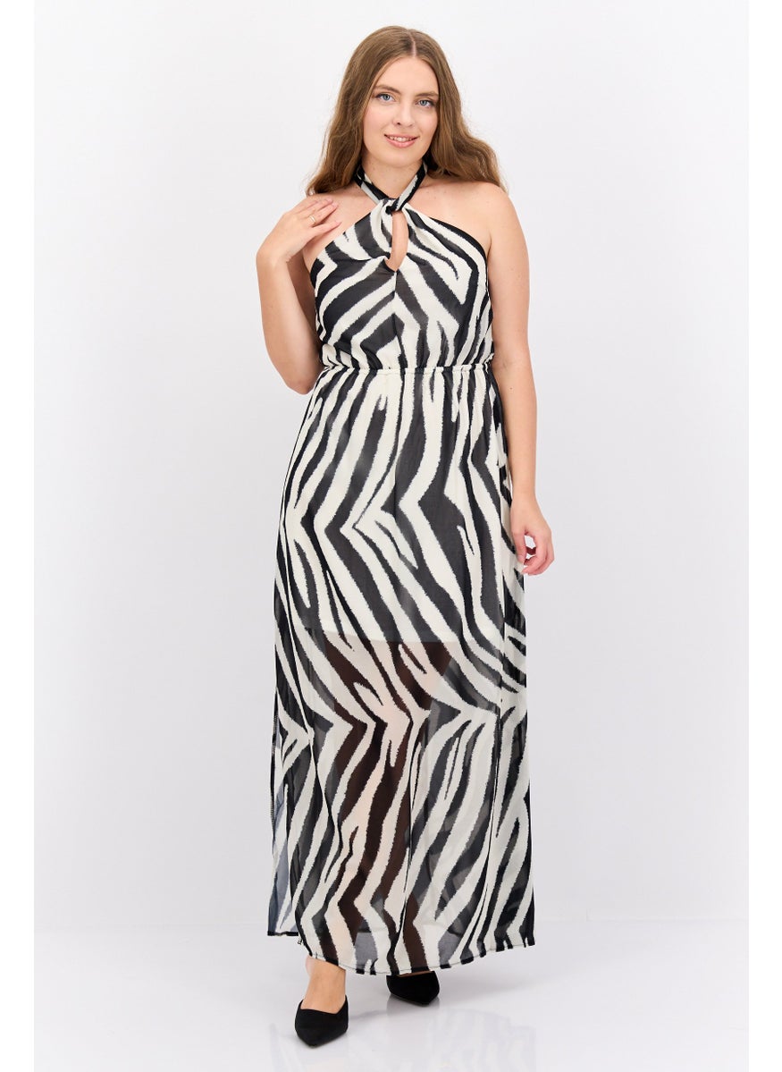 LIPSY Women Abstract Print Maxi Dress, Black  - Image 1