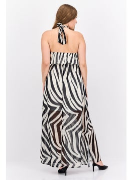 LIPSY Women Abstract Print Maxi Dress, Black  - Image 4