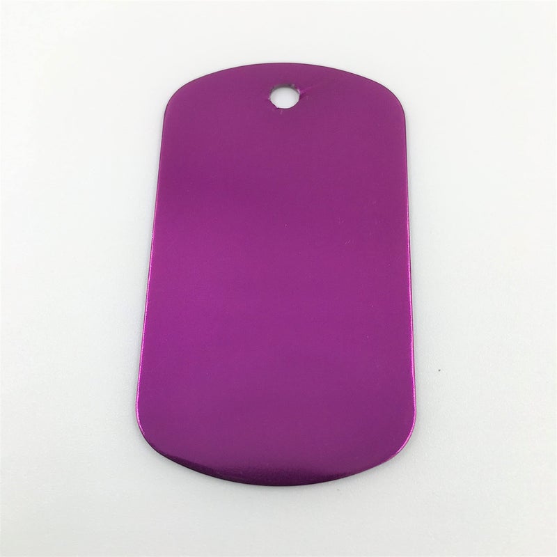 NUO RUI Colorful Rectangle Anodized Aluminum Stamping Blanks Discs for Craft Tags (Pack of 10) (Purple)