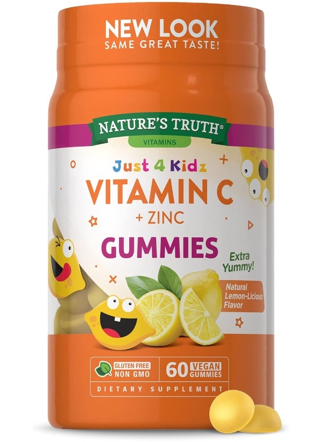Nature's Truth Nature's Truth Vitamin C Gummies for Kids | with Zinc | 60 Count | Vegetarian, Non-GMO & Gluten Free  - Image 1