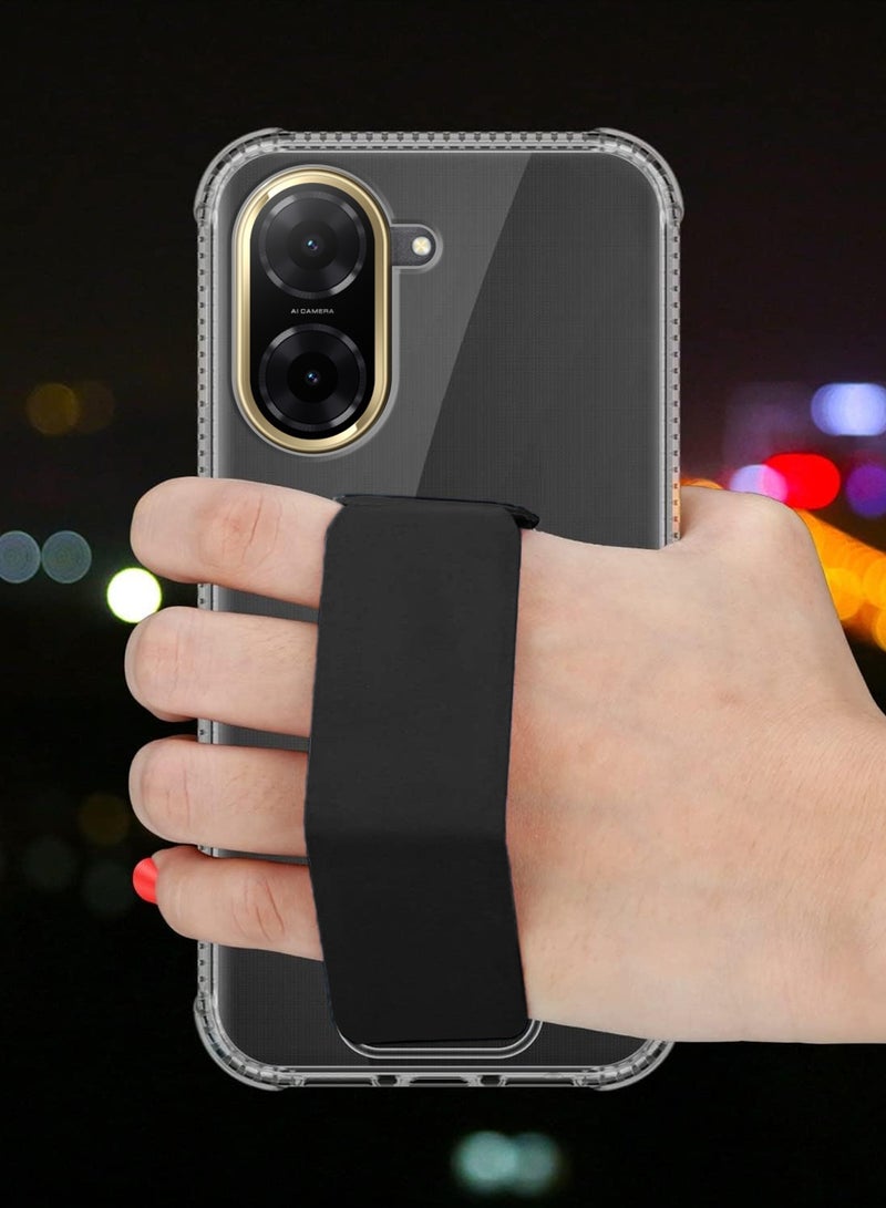 Wtech Xiaomi Redmi A5 4G 2025 TPU Hand Grip Air Pillow Case Cover - Clear/Black - Image 3