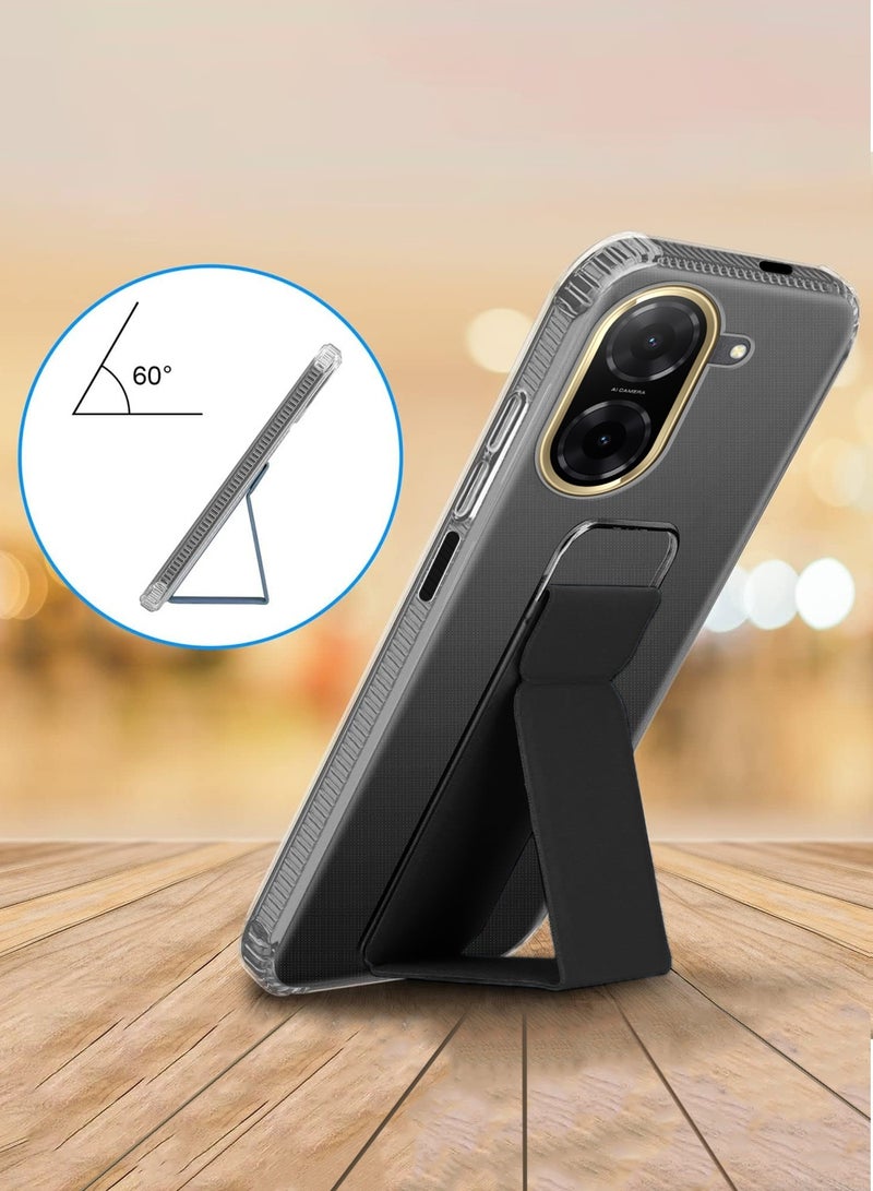 Wtech Xiaomi Redmi A5 4G 2025 TPU Hand Grip Air Pillow Case Cover - Clear/Black - Image 2