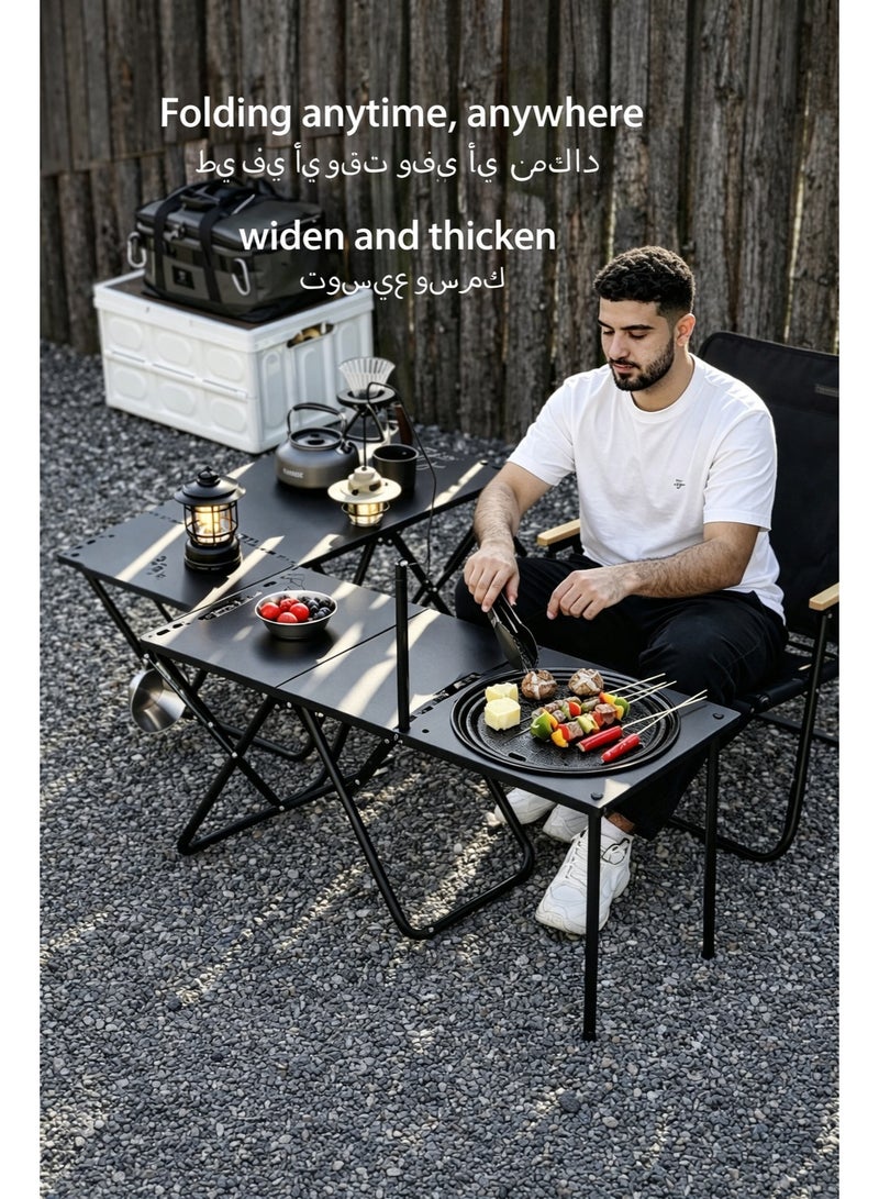 AETHER Foldable Camping Table Set — Portable Carbon Steel Outdoor Picnic Table (Includes Accessories and Storage Bag). Sturdy Durable Lightweight With a High Load-Bearing Capacity Ideal for Barbecues Travel Picnics - Image 2