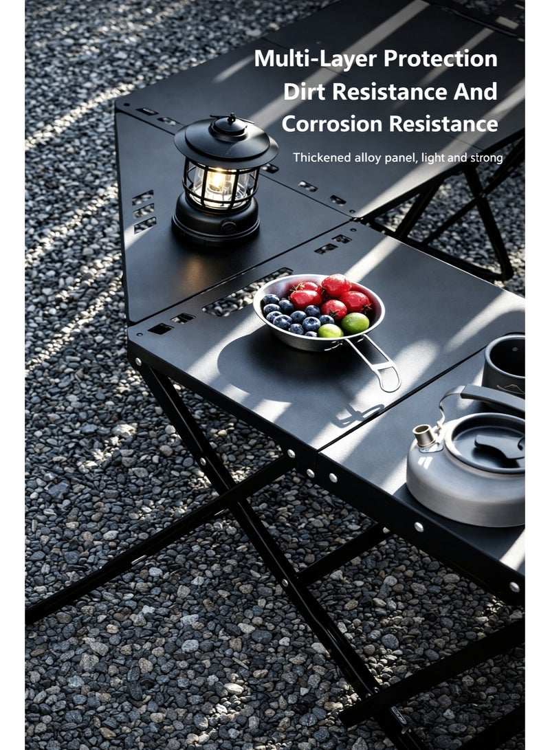 AETHER Foldable Camping Table Set — Portable Carbon Steel Outdoor Picnic Table (Includes Accessories and Storage Bag). Sturdy Durable Lightweight With a High Load-Bearing Capacity Ideal for Barbecues Travel Picnics - Image 3