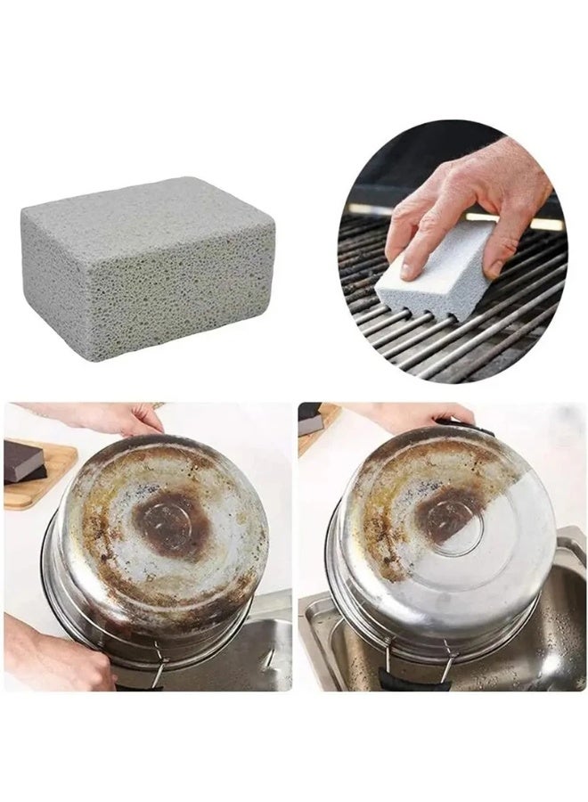 10PCS BBQ Grill Cleaning Bricks, Grey Pumice Stone Grease Remover for Grates & Griddles, 10x6x2cm - Image 2