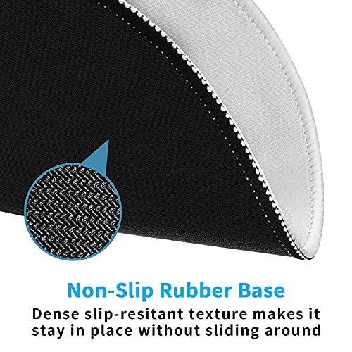 Dapesuom Round Mouse Pad, 8.7 x 8.7 Inch Premium-Textured Washable Non-Slip Rubber Base Cute Small Mouse Mat with Stitched Edge for Men Women Wireless Computer Laptop Gaming Desk Accessories, Gray - Image 3