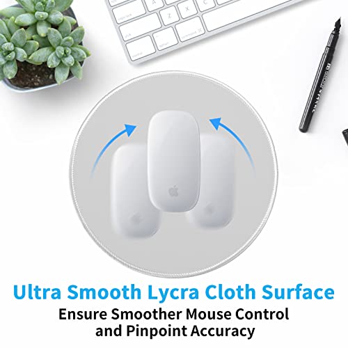 Dapesuom Round Mouse Pad, 8.7 x 8.7 Inch Premium-Textured Washable Non-Slip Rubber Base Cute Small Mouse Mat with Stitched Edge for Men Women Wireless Computer Laptop Gaming Desk Accessories, Gray - Image 2