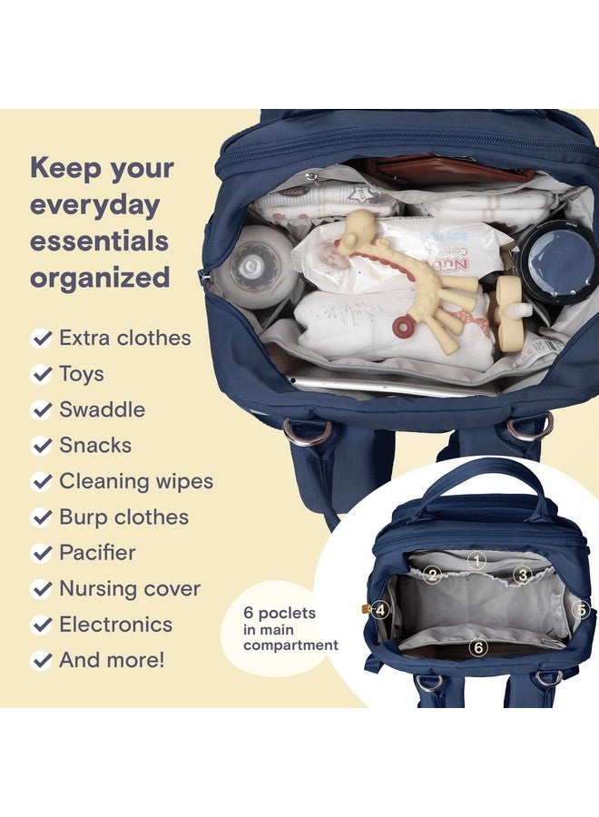 روفالينو حقيبة ظهر للحفاضات من روفالينو، حقيبة سفر متعددة الوظائف، حقائب تغيير حفاضات الأطفال، سعة كبيرة، مقاومة للماء، لون أزرق طاووسي - Image 4
