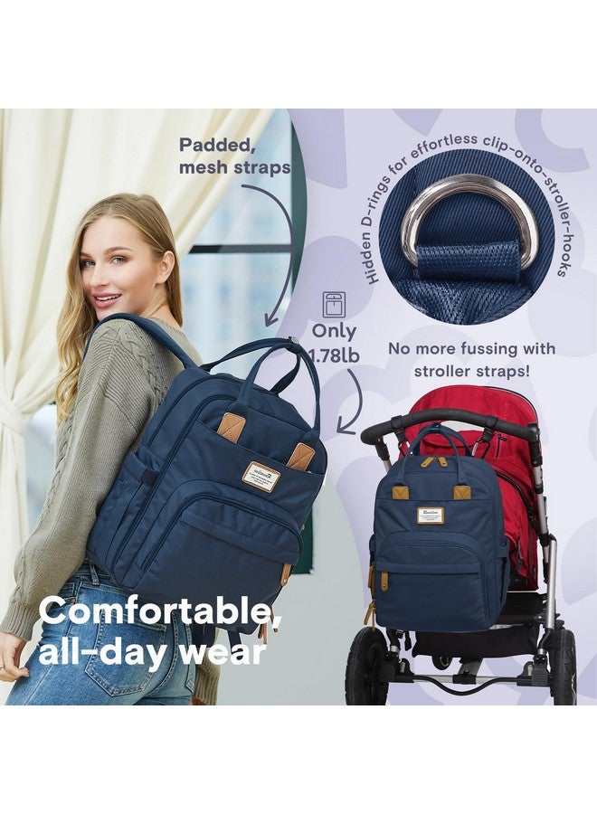 روفالينو حقيبة ظهر للحفاضات من روفالينو، حقيبة سفر متعددة الوظائف، حقائب تغيير حفاضات الأطفال، سعة كبيرة، مقاومة للماء، لون أزرق طاووسي - Image 5