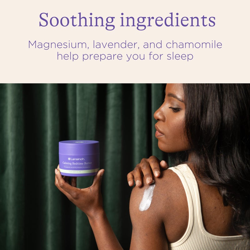 Lansinoh Magnesium Bedtime Butter Body Lotion for Pregnant Moms, Calm Magnesium Lotion for Aching Muscles, Lotion for Women & Soothing Massage, Promote Relaxation, Help Ease Cramps, 7 oz. - Image 3