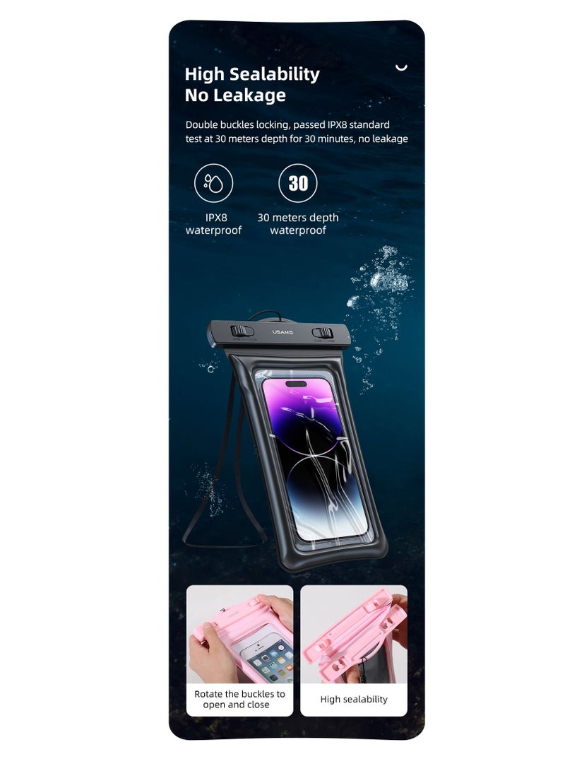 أوسامس USAMS أفضل جودة 6 بوصة الهاتف المحمول للماء حقيبة العائمة وسادة هوائية السباحة حقيبة الحقيبة الهاتف حالة وقائية - Image 4