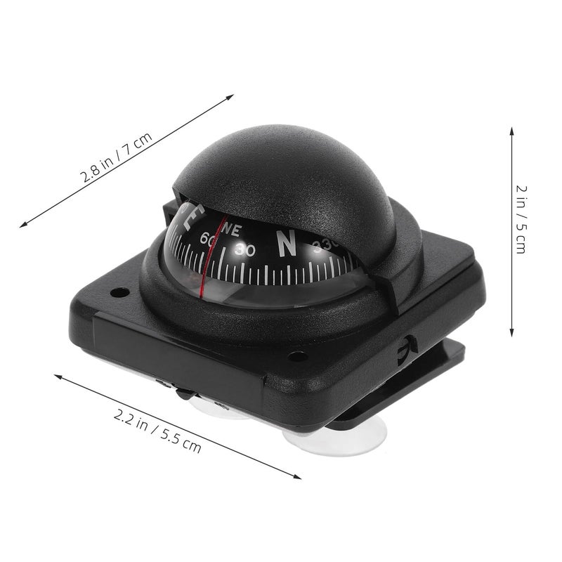 Adjustable Declination ABS Car Compass Ball with Dashboard Mount for Auto Boat Navigation - Image 3