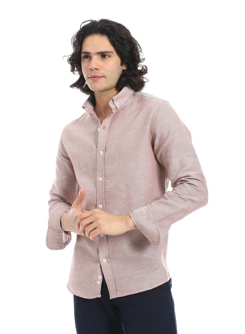 Andora Pique Long Sleeve Shirt_Light Taupe - Image 2