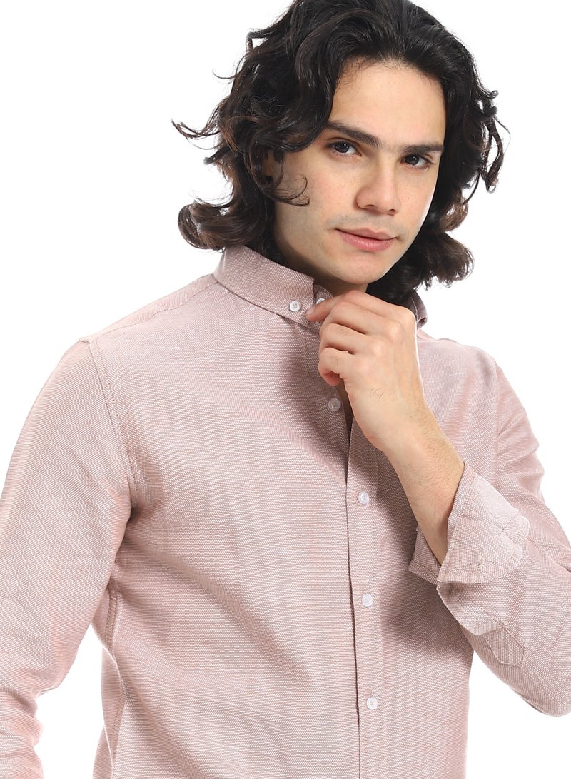 Andora Pique Long Sleeve Shirt_Light Taupe - Image 4