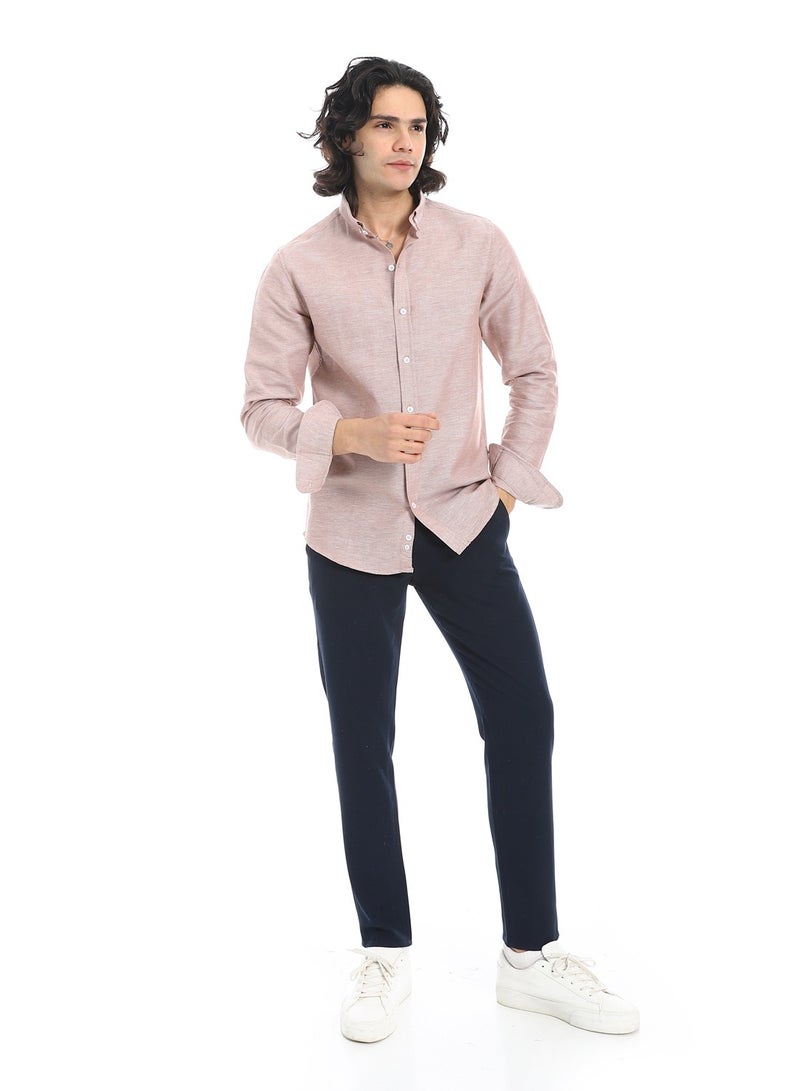 Andora Pique Long Sleeve Shirt_Light Taupe - Image 5