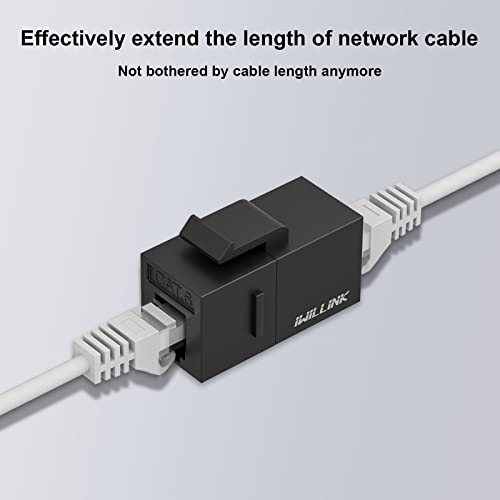 iwillink RJ45 Cat6 Keystone Coupler 10-Pack, Female to Female Cat6 Keystone Jack, UTP Keystone Coupler Insert, Black - Image 4