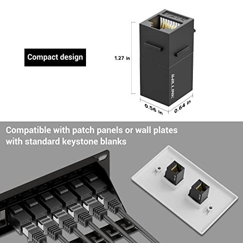 iwillink RJ45 Cat6 Keystone Coupler 10-Pack, Female to Female Cat6 Keystone Jack, UTP Keystone Coupler Insert, Black - Image 5