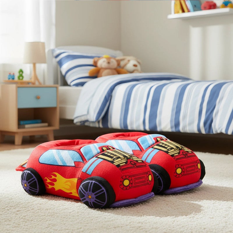 Lucky Kids Kids Cute Cartoon Plush Slippers – Soft Warm Fuzzy Indoor Shoes with Anti-Slip Sole, Cozy Winter Slippers for Boys and Girls - Image 5