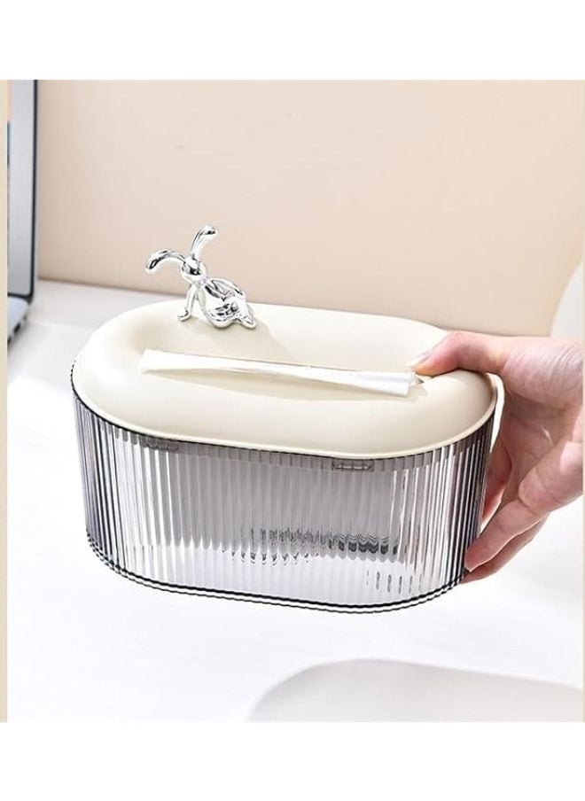 FALMER Rectangular Rabbit-Shaped Tissue Box Stylish Tissue Dispenser for Home And Bathroom  - Image 3