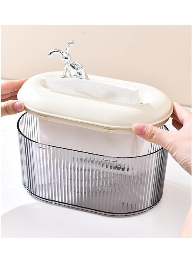 FALMER Rectangular Rabbit-Shaped Tissue Box Stylish Tissue Dispenser for Home And Bathroom  - Image 2