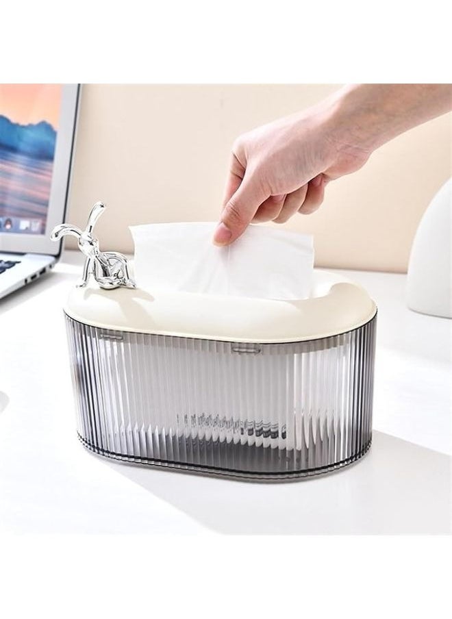 FALMER Rectangular Rabbit-Shaped Tissue Box Stylish Tissue Dispenser for Home And Bathroom  - Image 4