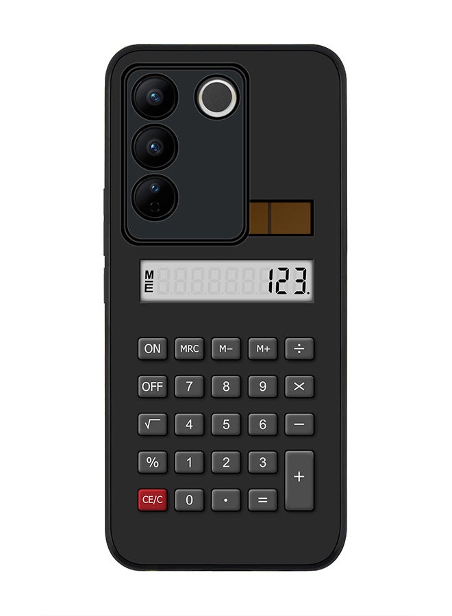 Stylizedd Rugged Black Edge case for Vivo V27 / Vivo V27 Pro / Vivo S16, Slim fit Soft Case Flexible Rubber Edges Anti Drop TPU Gel Thin Cover - Calc (Black) - Image 1