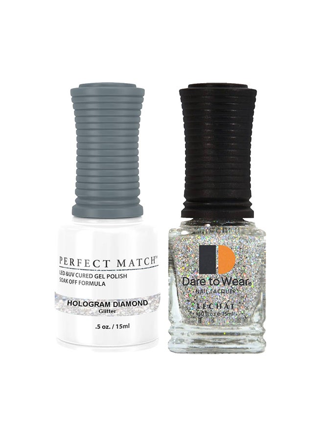 Lechat Soak Off Gel Nail Polish UV LED Gel Polish Hologram Diamond PMS59 - Image 1