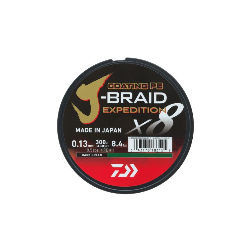 DAIWA JBraid Expedition X8E 022mm 195kg431lbs 165yds Dark Green Braided Fishing Line - Image 2