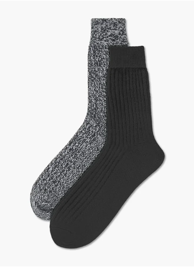 لي كوبر Textured Crew Length Socks - Set of 2