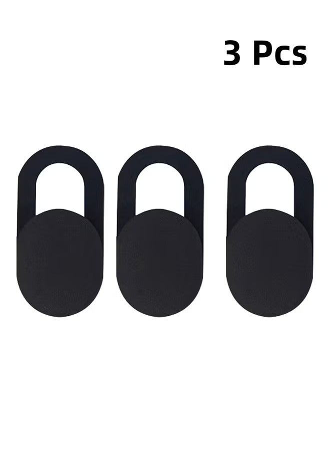 3 Pcs Network Camera Covering Shutters Slider, Common Antispy Camera Cover Privacy Cover, Used For Network Laptop Pc Tablet Computer Lens Phone Lens Privacy Stickers (Black) - Image 1