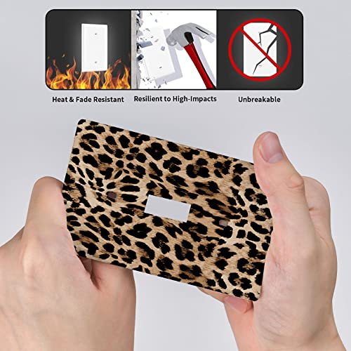 Czrouz Leopard Single Toggle Light Switch Plate Decorative, Wild Animals Skin Cheetah Fur Spots 1 Gang Wall Plates Cover Electrical Switchplate for Kitchen Bathroom Bedroom Living Room Home Decor Faceplate - Image 5