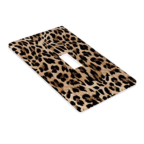 Czrouz Leopard Single Toggle Light Switch Plate Decorative, Wild Animals Skin Cheetah Fur Spots 1 Gang Wall Plates Cover Electrical Switchplate for Kitchen Bathroom Bedroom Living Room Home Decor Faceplate - Image 3
