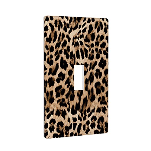 Czrouz Leopard Single Toggle Light Switch Plate Decorative, Wild Animals Skin Cheetah Fur Spots 1 Gang Wall Plates Cover Electrical Switchplate for Kitchen Bathroom Bedroom Living Room Home Decor Faceplate - Image 2