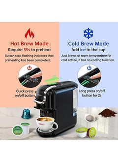 Coffee Maker 5 In 1 Espresso Machine For Capsules Dg* Nes* Original Ground Coffee K Cup* Ese Pod Compatible Cold Hot Mode 600Ml 19 Bar Black 5 In 1 - pzsku/ZD2F9CC7CF0507CC516E0Z/45/_/1719633864/f16f7233-835d-487f-826b-81484f9016ec