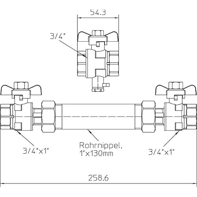INSTALLATION KIT FOR HEAT METERS F90 AND F96PLUS 3/4 INCH DN20 130 MM - Image 3