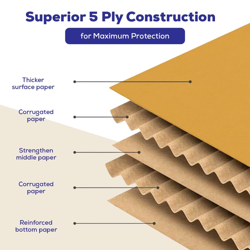 ADDANBI PACK OF 4 | 27"x14"x13" | 5ply Cardboard Boxes for Packaging | Brown Corrugated Box for | Shipping |Moving | Home Shifting | Parcel | Courier Packing box | Large Carton Box - Image 4