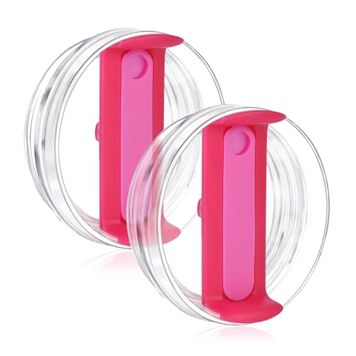 Horsdo 40oz Tumbler Lid for Stanley Spill Proof Splash Resistant Tumbler CoversReplacement cover for Stanley Cup Accessory2 pack Rose red 40oz - Image 1